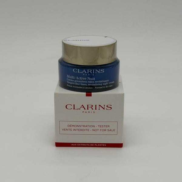 WHOLESALE CLARINS MULTI-ACTIVE NUIT TARGETES FINE LINES, REVITALIZING NIGHT CREAM FOR NORMAL TO DRY SKIN TESTER BOX 1.7 OZ - 24 PIECE LOT