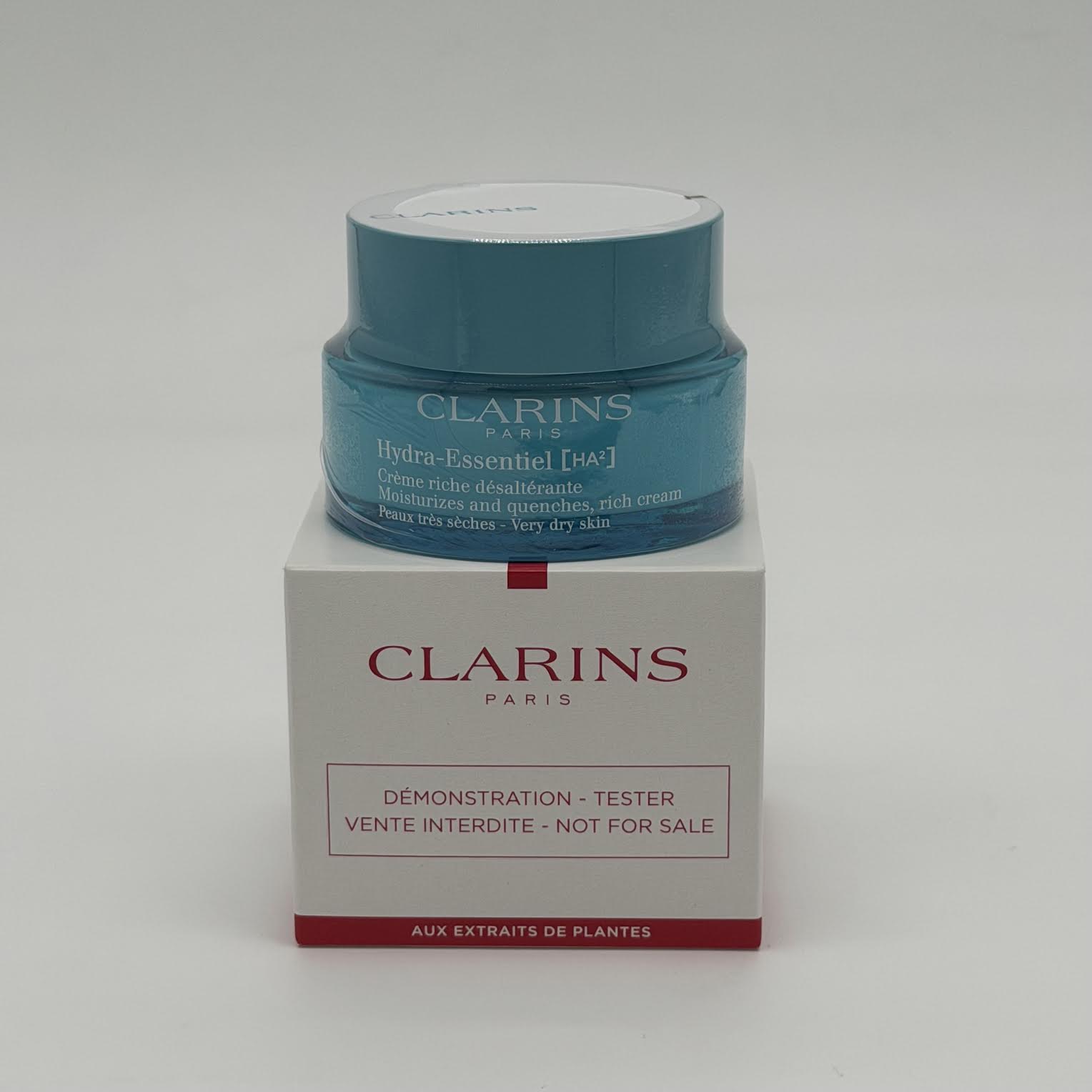 WHOLESALE CLARINS HYDRA-ESSENTIEL MOISTURIZES AND QUENCHES RICH CREAM FOR VERY DRY SKIN TESTER BOX 1.7 OZ - 48 PIECE LOT