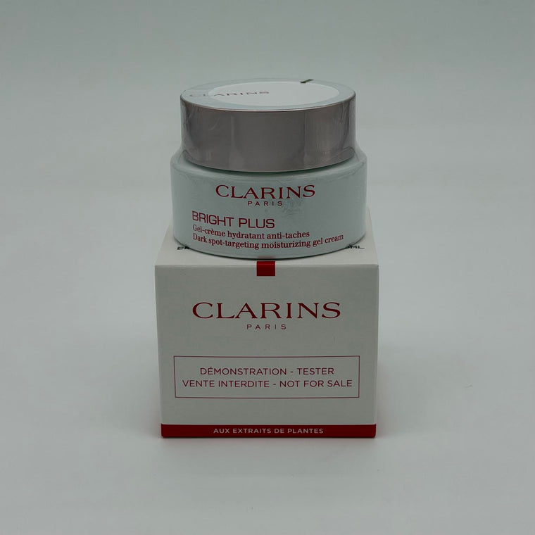 WHOLESALE CLARINS BRIGHT PLUS DARK SPOT-TARGETING MOISTURIZING GEL CREAM TESTER BOX 1.7 OZ - 48 PIECE LOT