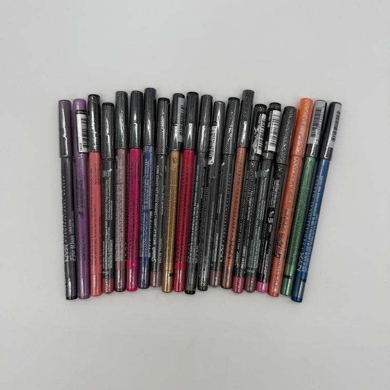 WHOLESALE NYX EYELINER AND LIPLINER ASSORTED TYPES - ASSORTED COLORS - 100 PIECE LOT