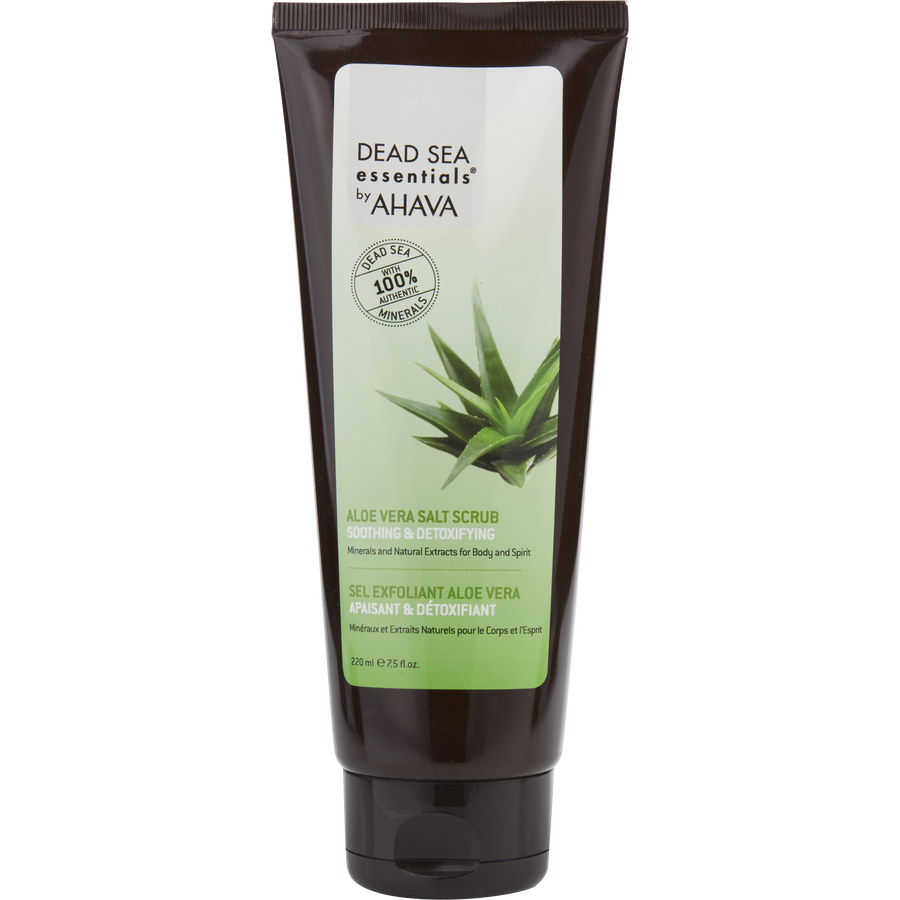 WHOLESALE AHAVA DEAD SEA ESSENTIALS ALOE VERA SALT SCRUB 7.5 OZ - 48 PIECE LOT
