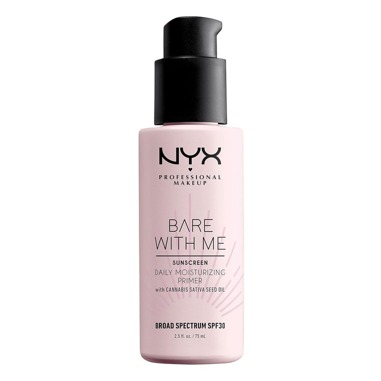WHOLESALE NYX BARE WITH ME SUNSCREEN DAILY MOISTURIZING FACE PRIMER WITH CANNABIS SATIVA SEED OIL SPF 30, 2.5 OZ - 48 PIECE LOT