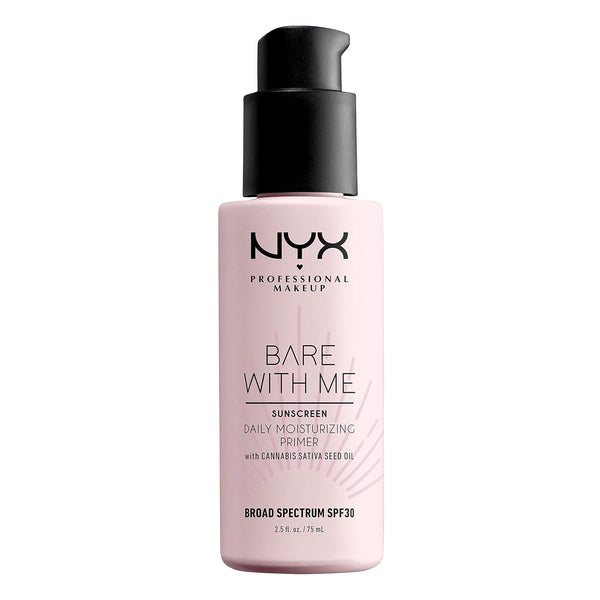 WHOLESALE NYX BARE WITH ME SUNSCREEN DAILY MOISTURIZING FACE PRIMER WITH CANNABIS SATIVA SEED OIL SPF 30, 2.5 OZ - 48 PIECE LOT