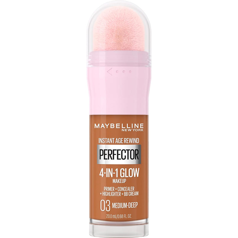 WHOLESALE MAYBELLINE INSTANT AGE REWIND PERFECTOR 4-IN-1 GLOW MAKEUP 0.68 OZ - MEDIUM-DEEP 03 - 72 PIECE LOT