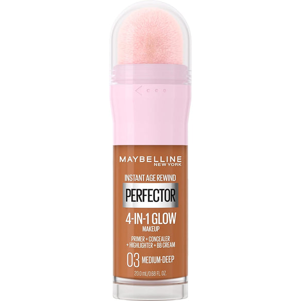 WHOLESALE MAYBELLINE INSTANT AGE REWIND PERFECTOR 4-IN-1 GLOW MAKEUP 0.68 OZ - MEDIUM-DEEP 03 - 72 PIECE LOT