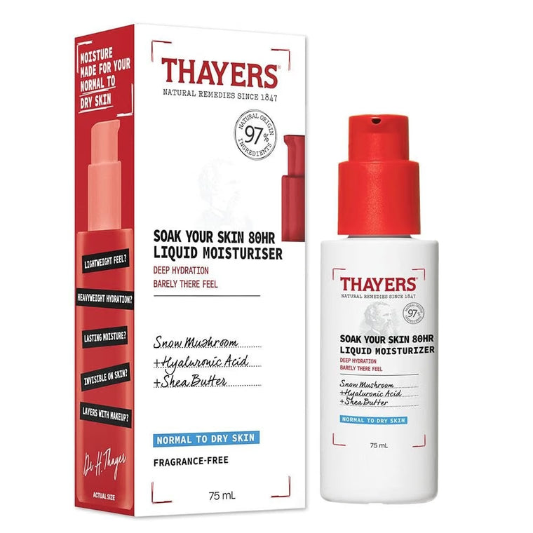 WHOLESALE THAYER'S SOAK YOUR SKIN 80HR LIQUID MOISTURISER 2.5 OZ - 35 PIECE LOT