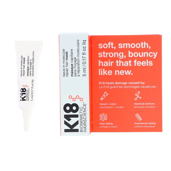 WHOLESALE K18 LEAVE-IN MOLECULAR REPAIR HAIR MASK TRAVEL SIZE 0.17 OZ - 50 PIECE LOT