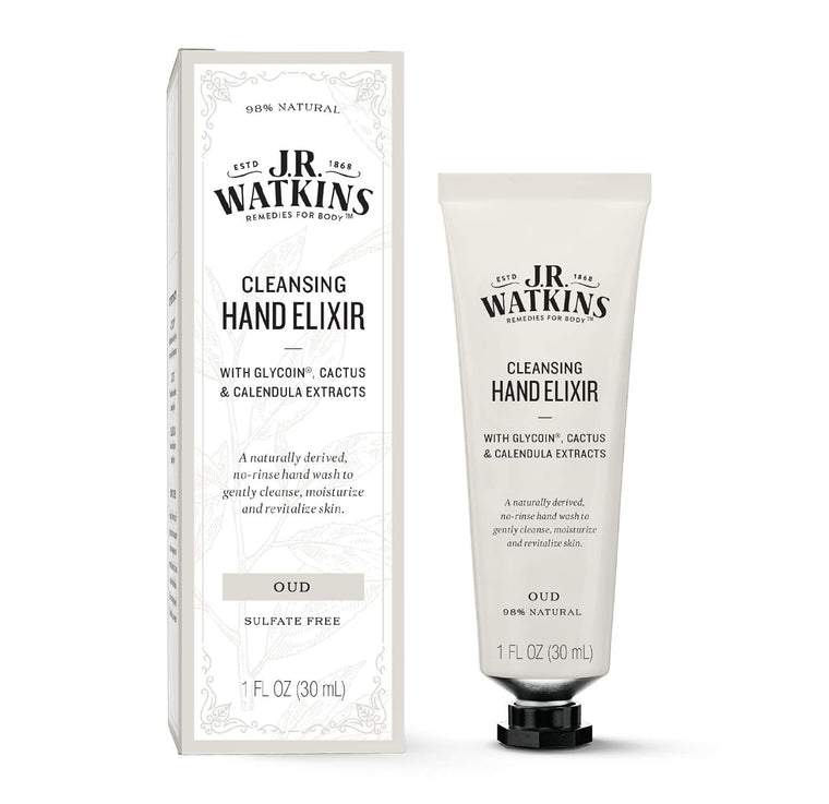 WHOLESALE J.R. WATKINS CLEANSING HAND ELIXIR 1 OZ - OUD - 48 PIECE LOT