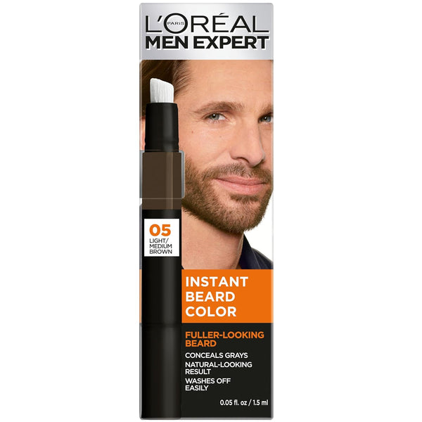 WHOLESALE LOREAL MEN EXPERT INSTANT BEARD COLOR 0.05 OZ - LIGHT MEDIUM BROWN 05 - 48 PIECE LOT