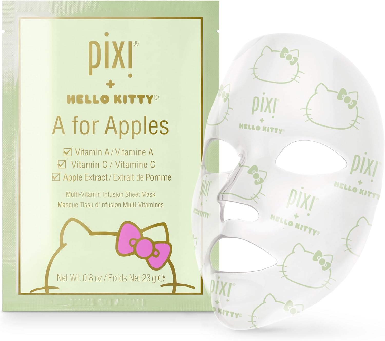 WHOLESALE PIXI + HELLO KITTY A FOR APPLES SHEET MASK - 3 MASKS - 48 PIECE LOT