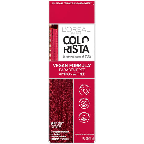 WHOLESALE LOREAL COLORISTA SEMI-PERMANENT HAIR COLOR FOR BLEACHED, LIGHT BLONDE OR HIGHLIGHTED HAIR - #BRIGHTRED375  - 48 PIECE LOT