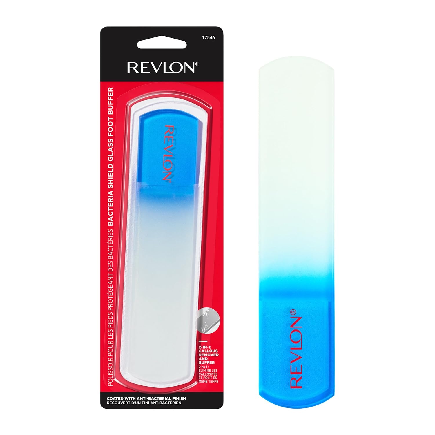 WHOLESALE REVLON BACTERIA SHIELD GLASS FOOT BUFFER 17546 - 48 PIECE LOT