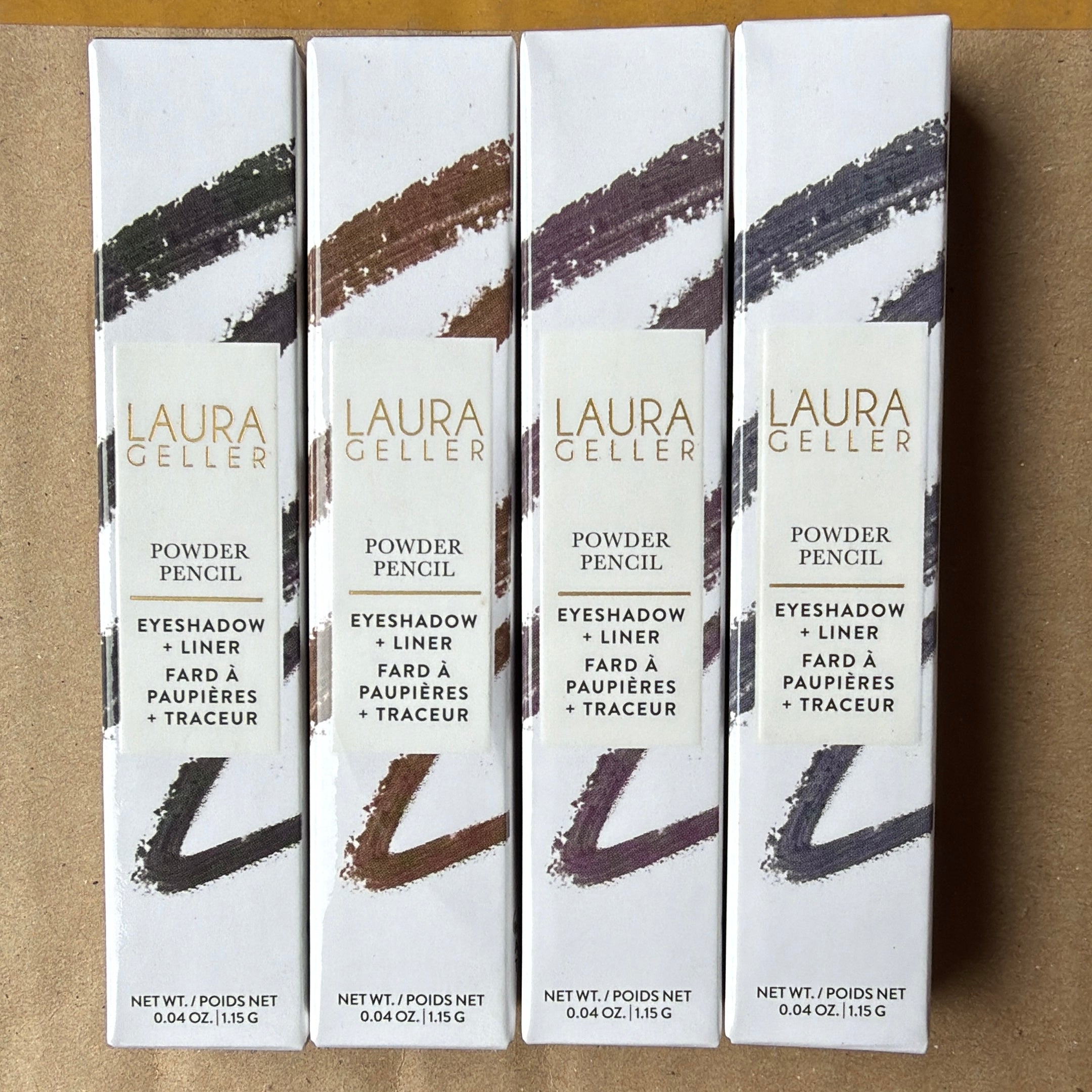 WHOLESALE LAURA GELLER POWDER PENCIL EYESHADOW + LINER PACKAGE #1 - ASSORTED COLORS - 48 PIECE LOT