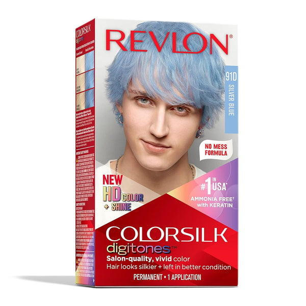 WHOLESALE REVLON COLORSILK DIGITONES PERMANENT HAIR COLOR - SILVER BLUE 91D - 48 PIECE LOT