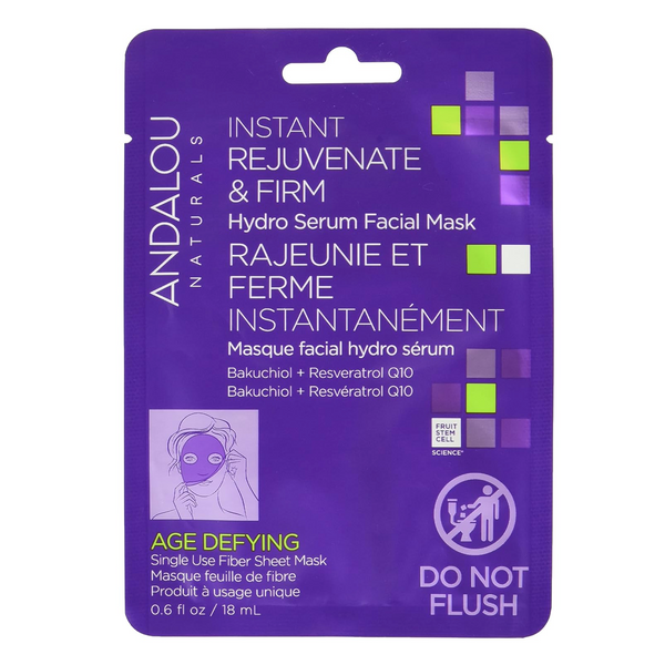 WHOLESALE ANDALOU NATURALS INSTANT LIFT & FIRM HYDRO SERUM FACIAL MASK 0.6 OZ - 72 PIECE LOT