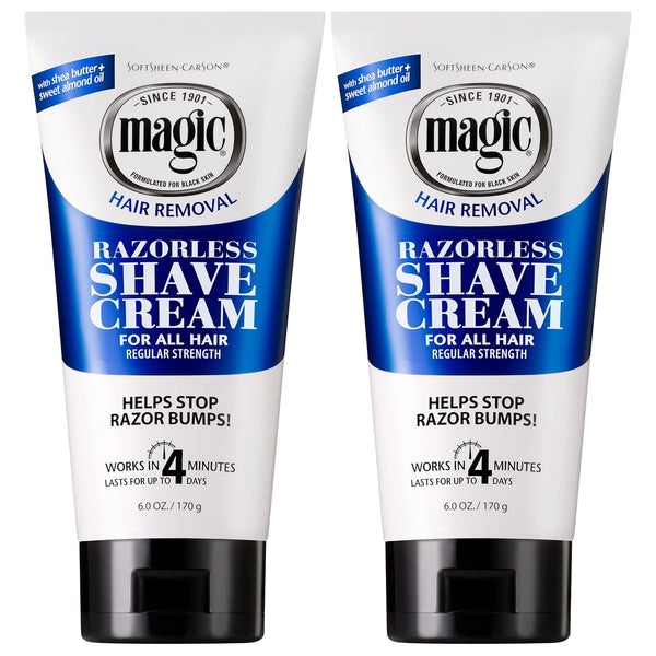 WHOLESALE SOFTSHEEN CARSON RAZORLESS SHAVE CREAM FOR ALL HAIR REGULAR STRENGTH 6 OZ (PACK OF 2) - 48 PIECE LOT