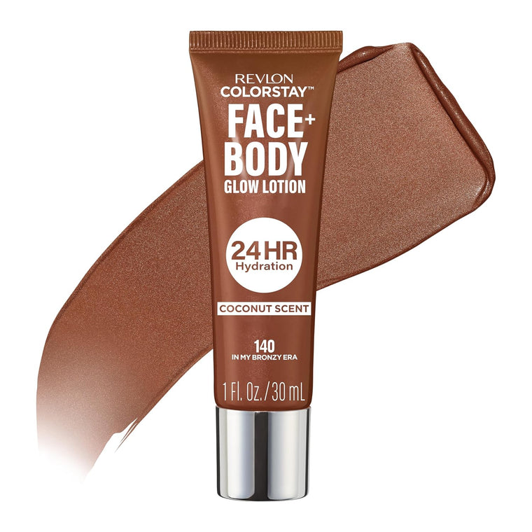 WHOLESALE REVLON COLORSTAY FACE + BODY GLOW LOTION 1 OZ - IN MY BRONZY ERA 140 - 48 PIECE LOT