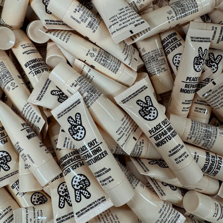 WHOLESALE PEACE OUT SKINCARE REPAIRING MOISTURIZER TRAVEL SIZE 0.5 OZ - 100 PIECE LOT