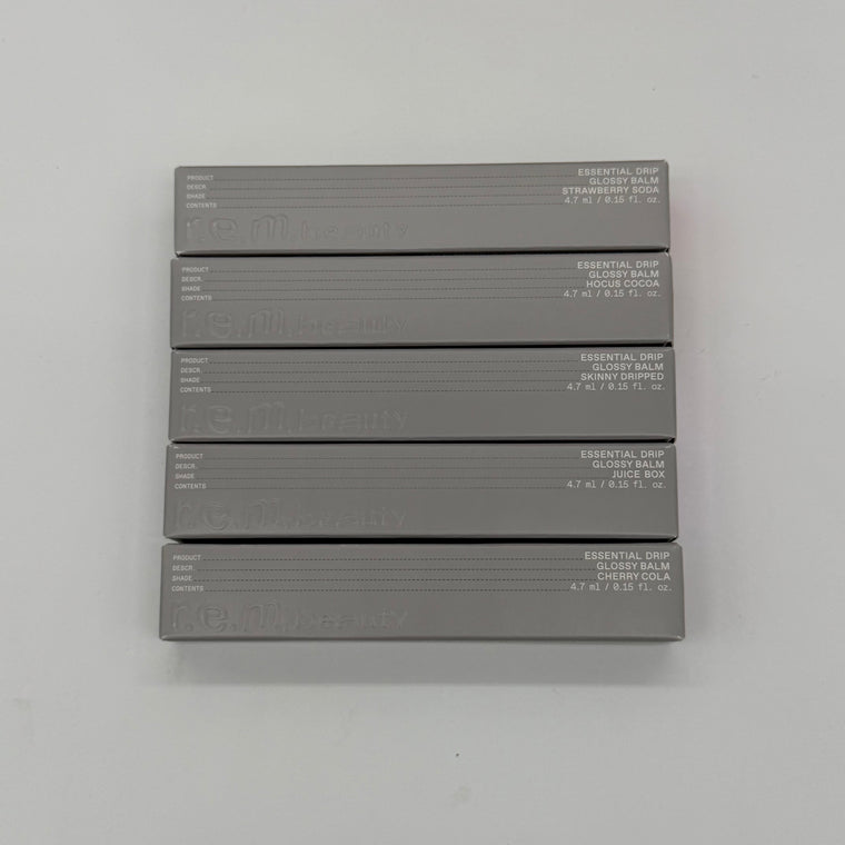 WHOLESALE R.E.M. BEAUTY ESSENTIAL DRIP GLOSSY BALM PACKAGE #2 - ASSORTED COLORS - 48 PIECE LOT