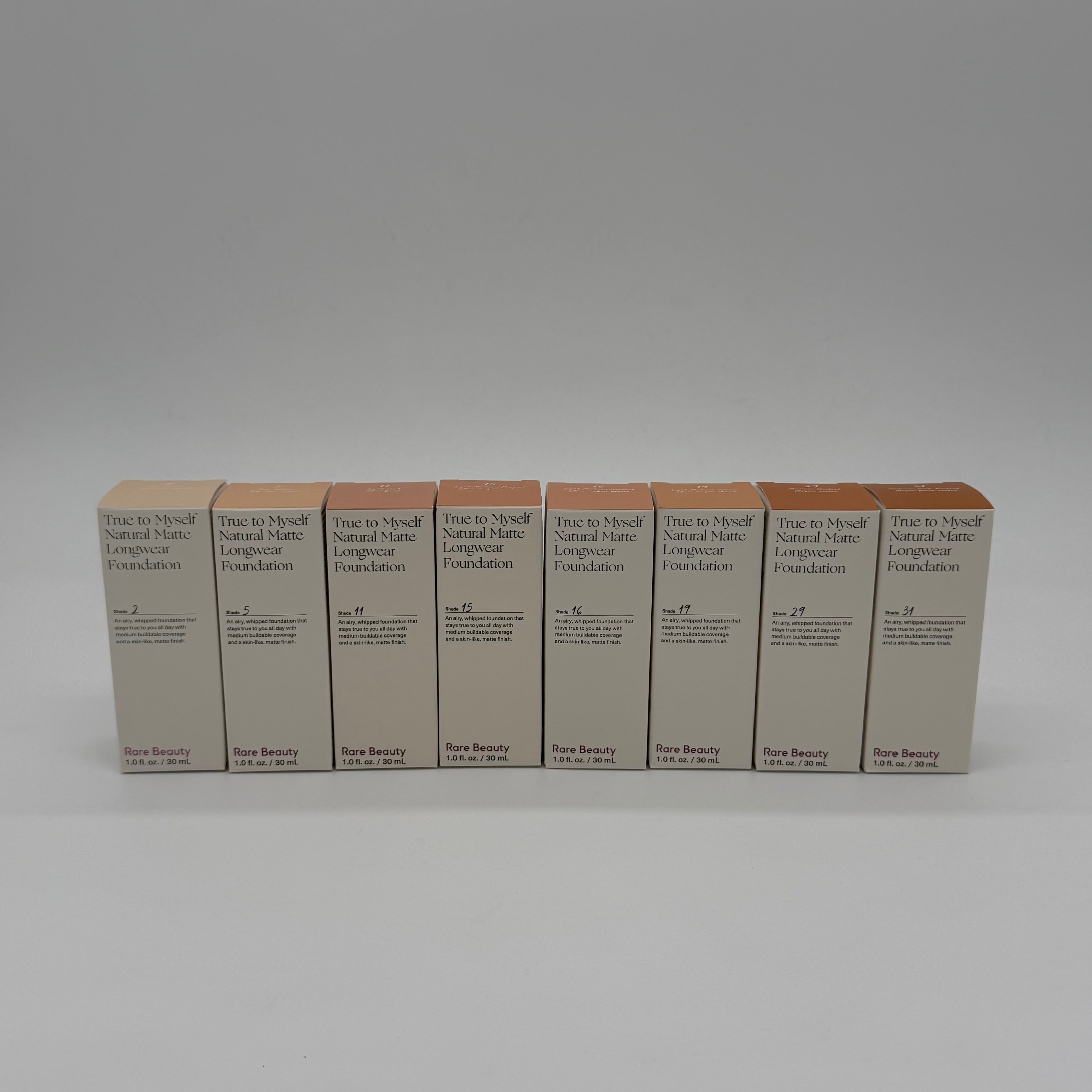 WHOLESALE RARE BEAUTY TRUE TO MYSELF NATURAL MATTE LONGWEAR FOUNDATION 1 OZ - ASSORTED COLORS - 48 PIECE LOT
