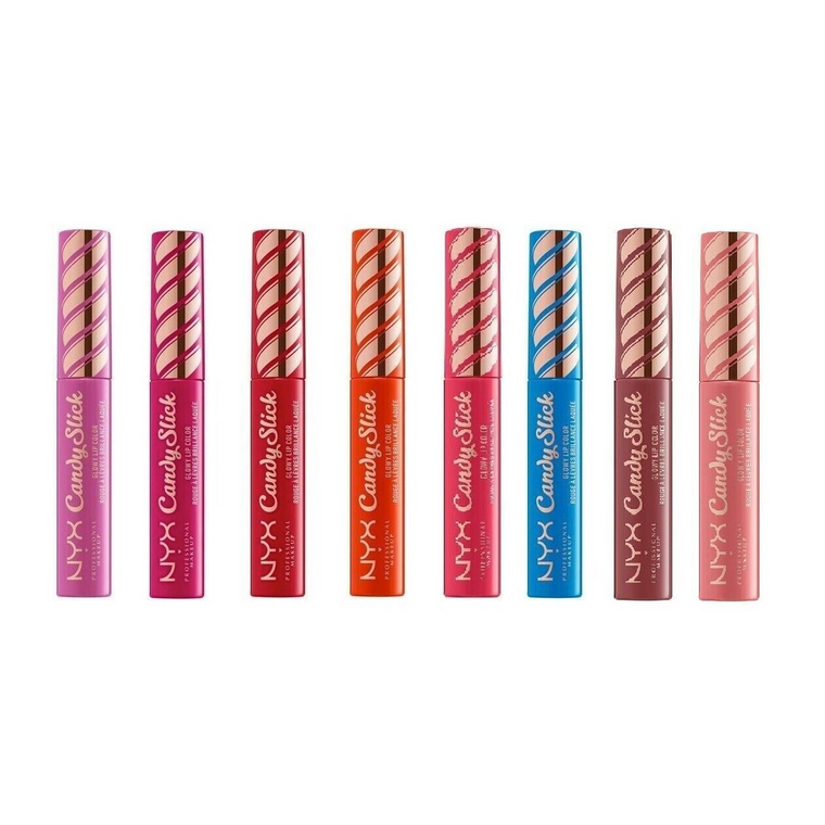 WHOLESALE NYX CANDY STICK GLOWY LIP COLOR 0.25 OZ - ASSORTED COLORS - 100 PIECE LOT