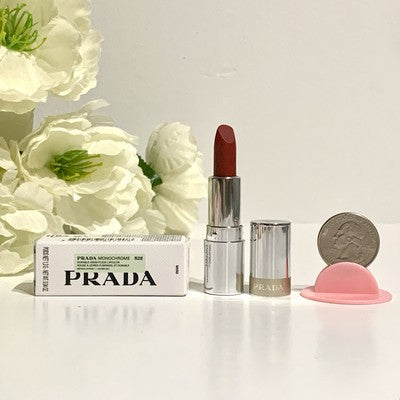WHOLESALE PRADA MONOCHROME DURABLE WEIGHTLESS LIPCOLOR MINI SIZE 0.04 OZ - FUOCO R28 - 50 PIECE LOT