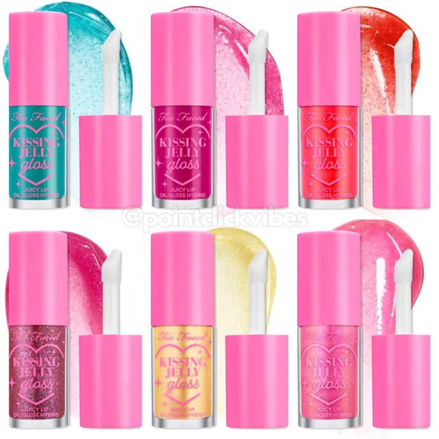 WHOLESALE TOO FACED KISSING JELLY GLOSS JUICY LIP OIL 0.15 OZ - ASSORTED COLORS - 50 PIECE LOT
