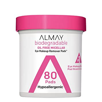 WHOLESALE ALMAY BIODEGRADABLE OIL-FREE MICELLAR EYE MAKEUP REMOVER PADS 80 COUNT - 48 PIECE LOT