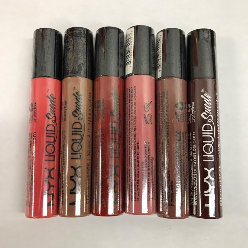WHOLESALE NYX COSMETICS LIQUID SUEDE CREAM LIPSTICK ASSORTED - 100 PIECE LOT